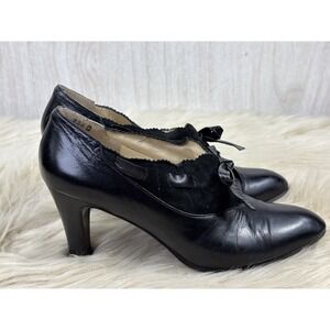 Cecilia Suede Leather Pumps Womens 5.5 Brown Bow Japan Practical Magic Vintage
